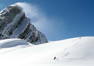 Caucasus Mountains with skier